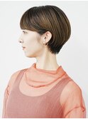 くびれショート・ボブ/丸顔/前髪あり/絶壁解消/40代/30代/長め