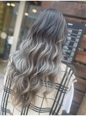 【en Siena】バレイヤージュ×シルバーグレージュ【misa.m】