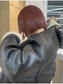 ボブ×切りっぱなしボブ×ミニボブ×ピンクベージュ