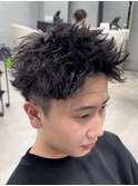 熊本 スパイキーショート アップバングMEN'S HAIR