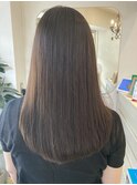 サラサラ爽やかストレートロング抜け感透明感グレージュ大人女子