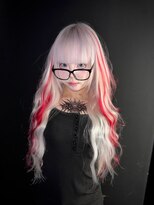 エゴ 池袋(EGO)&nbsp;ホワイトカラー落ちる赤エクステ