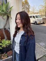 ヘアーサロン グラブ(hair Salon grab)&nbsp;ピンクブラウンカラー×韓国風ロング