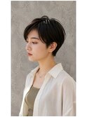 ハンサムショート×ダークブラウン白髪染め大人女性UP