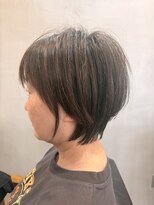 ヘア カフェ クマ(Hair×Cafe KUMA) 乾かすだけでまとまる丸みひし形大人ショートボブ