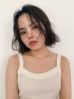 小顔/ネビージュ/ボブルフ/黒髪/ワンレン/銀座