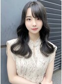 【myonsil 山田】くびれレイヤーカット◎透け髪ブルーブラック