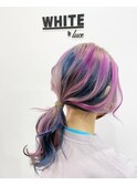 ユニコーンカラー　ヘアアレンジ