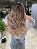 メリー オオサカ(Merly Osaka)&nbsp;艶ハイトーン バレイヤージュ_くすみミルクティーベージュ_