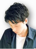 20代30代メンズスパイラルパーマワイルドオシャレ感アッシュ