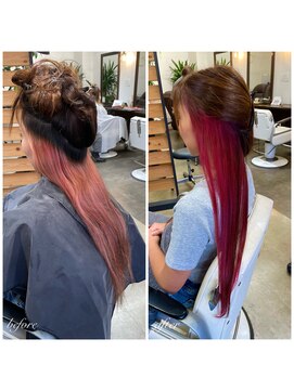 ムーブ(Moob) フェミニンで華やかな雰囲気インナーピンクカラー【別府】