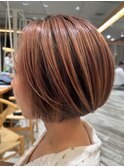 大人ハイライトピンクベージュ40代50代
