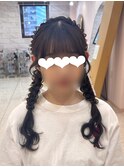 レースおさげ