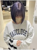成人式ハイライトカラーマッシュショートロングヘアグレージュ