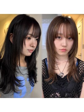 バンクスヘアー(BANK'S HAIR) 暗めカラー×ハイレイヤー×シャギー×ロング