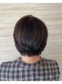 大人のすっきりショートボブスタイル【上桂/桂】