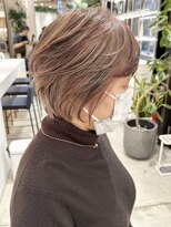 ステアケース ギンザセブン(stair:case ginza7)&nbsp;白髪ぼかしハイライトグレージュピンクショートボブ