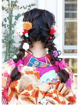 成人式前撮り網おろしアレンジ L コパン Hair Atelier Copin のヘアカタログ ホットペッパービューティー