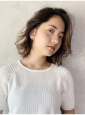 ニュアンスボブ_ハイライトカラーオリーブカラー_46513
