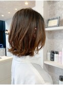 福山市美容室Caary人気 ミディアムレイヤー/外ハネスタイル