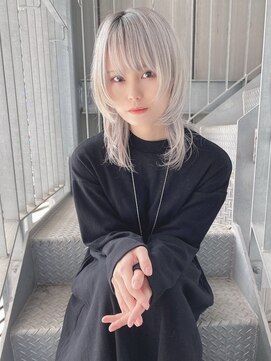 リアイス(Re:ICE) ミニウルフ/くすみブルー/流れるレイヤー/インナーハイライト