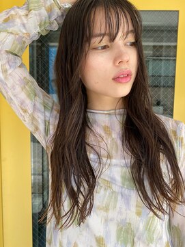 ガレージ バイ グリーン 原宿 表参道(Garage by green) チョコレートブラウン×シースルーバング