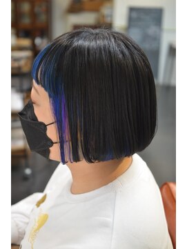 ポタム 東中野(potamu) ブルーブラックとブルーインナーカラー