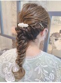 ロング　編みおろしスタイル