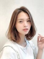 大人ミディアム透明感ボブブルーグレージュ20代30代40代銀座