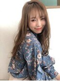 デザインカラー/シルキーベージュ/グレージュカラー/斜めバング