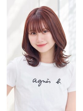 ミチオ ノザワ ヘアサロン ギンザ(Michio Nozawa HAIR SALON Ginza) ☆ミディアムくびれボブ/フェイスレイヤー/ピンク/レッド☆