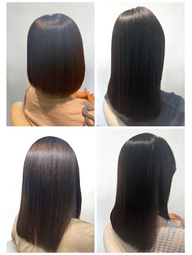 美容室フルール 30代40代髪質改善ココアブラウン艶感ストレート透明感赤み消し