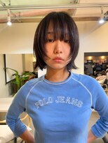 セーヌプラス(CEINE+)&nbsp;フェイスレイヤー/前髪カット/アッシュ/オリーブ/ハイトーン