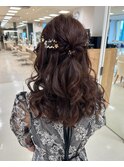 ハーフアップ/結婚式アレンジ/平塚ヘアセット