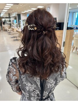 ケンジ 平塚ラスカ店(KENJE) ハーフアップ/結婚式アレンジ/平塚ヘアセット