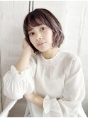 透け感ミックスカールボブ