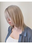 ホワイトブロンドブリーチダブルカラー下赤塚/成増/平和台美髪