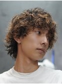 波巻きスパイラルパーマウルフカットツイストパーマメンズパーマ