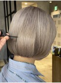 調布ダブルカラーペールカラーホワイトベージュミニボブ