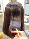 ダークアッシュ暗めカラーこなれミディ大人ガーリー