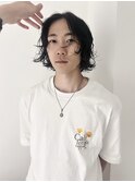 =メンズボブ/フェザーパーマ／MEN’S HAIR/ブルーブラック