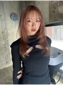韓国ボブハッシュカットレイヤーカットグレージュブリーチ無し