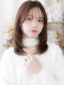 カバーヘア ブリス 北浦和(COVER HAIR bliss) 透けバングダークブラウンハイレイヤーウルフa北浦和20代30代