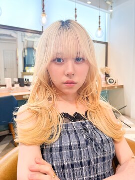 ロンドアベニール 北千住(Lond avenir) ミルクティーベージュ/レイヤーボブ韓国巻き顔周りカット/北千住