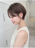 くびれショートボブ/小顔カット/ベージュ/ブリーチなしp越谷