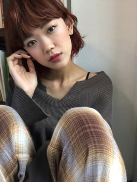 ピープル(people) [people]耳掛けショートボブ×ボルドーベージュ