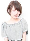 アシメショートエアリーショートグレージュナチュラルボブ