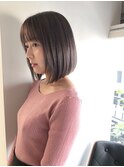 パールアッシュボブ_厚めバングローライトスリークボブ