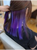 パープルとブルーが混ざったインナーカラーです！