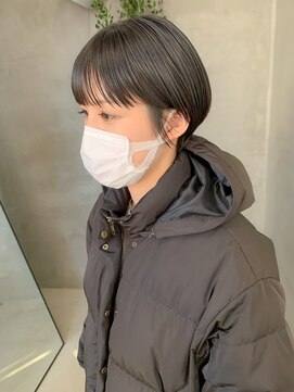 テトヘアー(teto hair) 丸みショート、ワイドバング、耳かけショート、暗髪